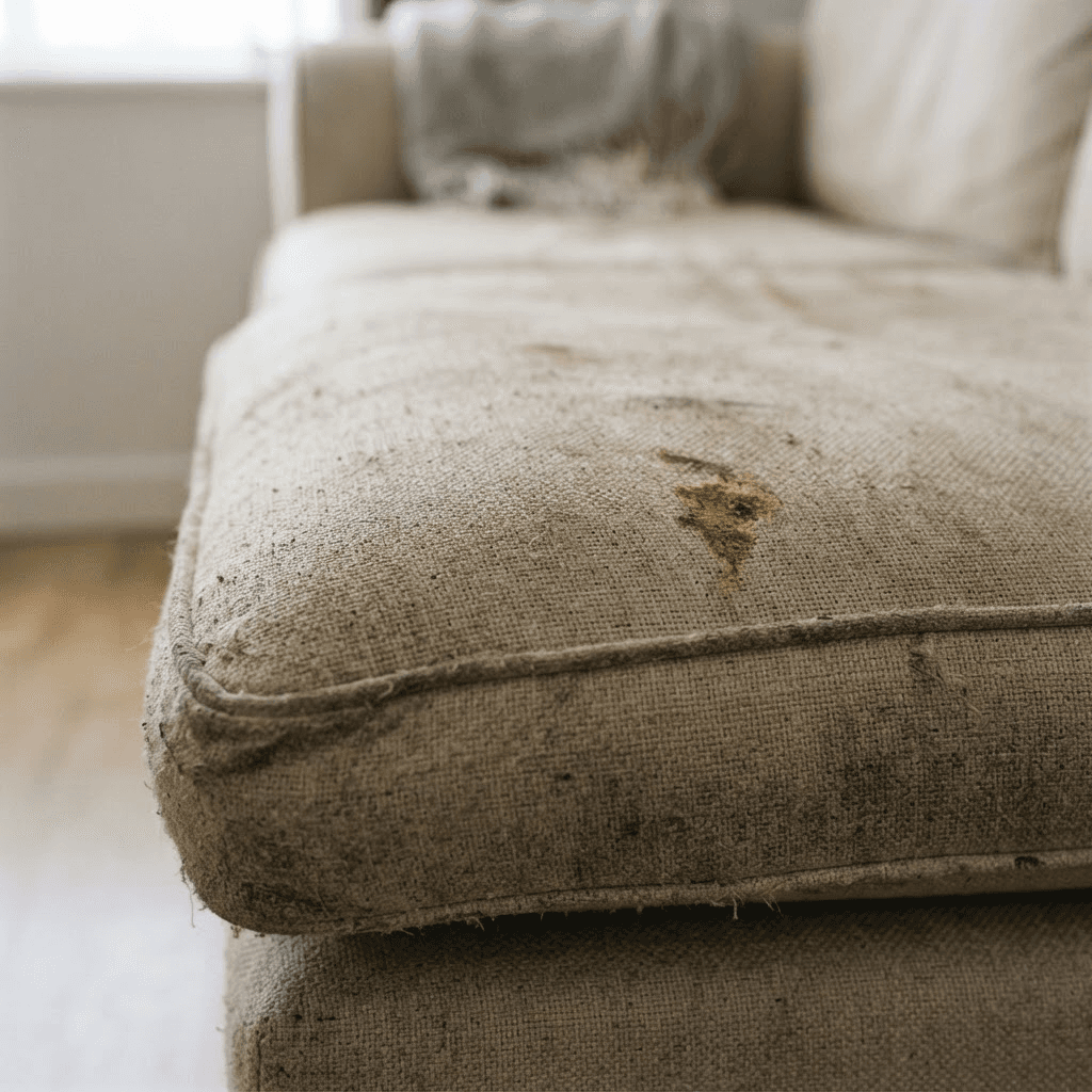 sofa before cleaning